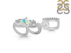 Opal & White Topaz Alphabet B Pendant OPL-RDA-80.