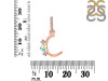 Opal & White Topaz Alphabet C Pendant OPL-RDA-81.