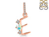 Opal & White Topaz Alphabet E Pendant OPL-RDA-83.