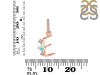 Opal & White Topaz Alphabet E Pendant OPL-RDA-83.
