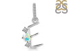 Opal & White Topaz Alphabet E Pendant OPL-RDA-83.