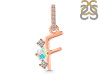 Opal & White Topaz Alphabet F Pendant OPL-RDA-84.