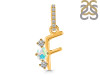 Opal & White Topaz Alphabet F Pendant OPL-RDA-84.