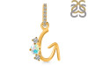 Opal & White Topaz Alphabet G Pendant OPL-RDA-85.