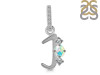Opal & White Topaz Alphabet J Pendant OPL-RDA-88.