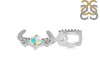 Opal & White Topaz Alphabet J Pendant OPL-RDA-88.