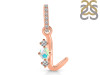 Opal & White Topaz Alphabet L Pendant OPL-RDA-90.