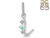 Opal & White Topaz Alphabet L Pendant OPL-RDA-90.