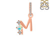 Opal & White Topaz Alphabet M Pendant OPL-RDA-91.