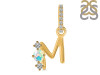 Opal & White Topaz Alphabet M Pendant OPL-RDA-91.