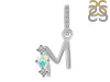 Opal & White Topaz Alphabet M Pendant OPL-RDA-91.