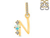 Opal & White Topaz Alphabet N Pendant OPL-RDA-92.