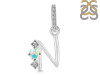 Opal & White Topaz Alphabet N Pendant OPL-RDA-92.