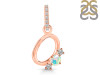 Opal & White Topaz Alphabet O Pendant OPL-RDA-93.