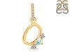 Opal & White Topaz Alphabet O Pendant OPL-RDA-93.