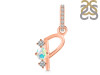 Opal & White Topaz Alphabet P Pendant OPL-RDA-94.