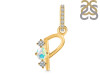 Opal & White Topaz Alphabet P Pendant OPL-RDA-94.
