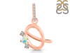 Opal & White Topaz Alphabet Q Pendant OPL-RDA-95.