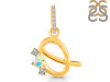 Opal & White Topaz Alphabet Q Pendant OPL-RDA-95.