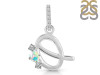 Opal & White Topaz Alphabet Q Pendant OPL-RDA-95.