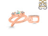 Opal & White Topaz Alphabet Q Pendant OPL-RDA-95.