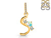 Opal & White Topaz Alphabet S Pendant OPL-RDA-97.