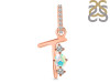 Opal & White Topaz Alphabet T Pendant OPL-RDA-98.