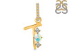 Opal & White Topaz Alphabet T Pendant OPL-RDA-98.