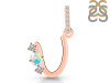 Opal & White Topaz Alphabet U Pendant OPL-RDA-99.