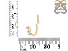 Opal & White Topaz Alphabet U Pendant OPL-RDA-99.