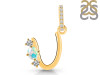 Opal & White Topaz Alphabet U Pendant OPL-RDA-99.
