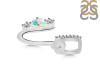 Opal & White Topaz Alphabet U Pendant OPL-RDA-99.