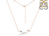 Taurus Zodiac Star Constellation Opal & White Topaz Necklace OPL-RDN-492.
