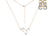 Leo Zodiac Star Constellation Opal & White Topaz Necklace OPL-RDN-493.