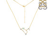 Leo Zodiac Star Constellation Opal & White Topaz Necklace OPL-RDN-493.