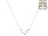 Libra Zodiac Star Constellation Opal & White Topaz Necklace OPL-RDN-494.