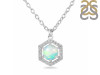 Opal & White Topaz Necklace With Slider Lock OPL-RDN-69.