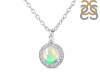 Opal & White Topaz Necklace With Slider Lock OPL-RDN-72.