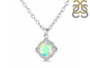 Opal & White Topaz Necklace With Slider Lock OPL-RDN-74.