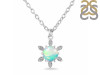 Opal & White Topaz Necklace With Slider Lock OPL-RDN-75.
