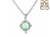 Opal & White Topaz Necklace With Slider Lock OPL-RDN-77.