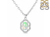 Opal & White Topaz Necklace With Slider Lock OPL-RDN-78.