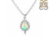 Opal & White Topaz Necklace With Slider Lock OPL-RDN-79.