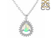 Opal & White Topaz Necklace With Slider Lock OPL-RDN-80.