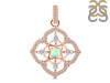 Opal & White Topaz Pendant OPL-RDP-797-CZ-LOOP.