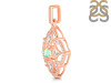 Opal & White Topaz Pendant OPL-RDP-797-CZ-LOOP.