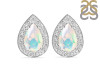 Opal & White Topaz Stud Earring OPL-RE-52.