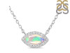 Opal & White Topaz Necklace With Adjustable Slider Lock OPL-RN-61.