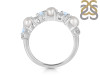 Pearl & Moonstone & White Topaz Ring PAL-RDR-4006.