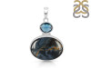 Pietersite/Blue Topaz Pendant-2SP PIT-1-136